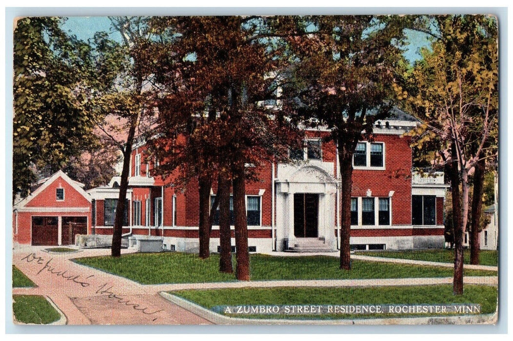 1915 Zumbro Street Residence Exterior Building Rochester Minnesota MN Postcard