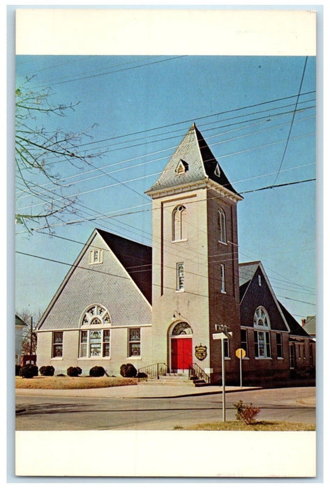 c1960's Salem Methodist Church Scene Street Pocomoke City Maryland MD Postcard