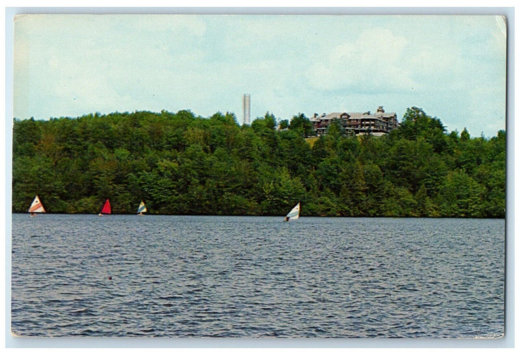 Lake Of The Eagles Eagles Mere Pennsylvania PA, Sailboating Scene Postcard