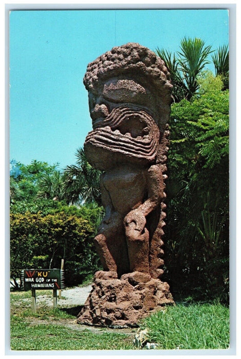Giant 16 Foot Statue Of Ku War God Of Hawaiians Indian Rocks Beach FL Postcard