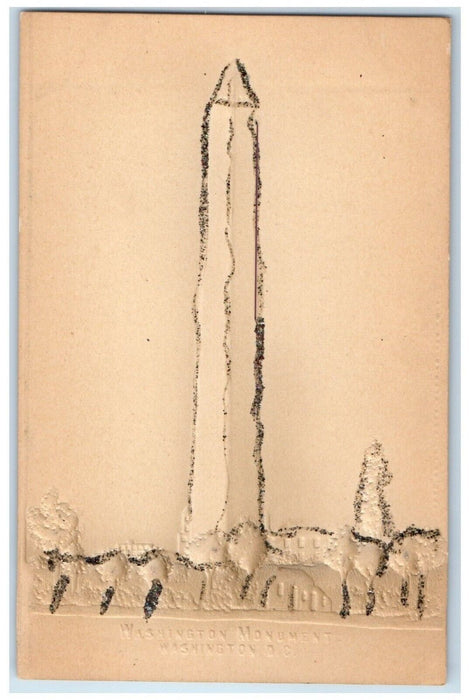c1905 Washington Monument Washington DC Glitter Unposted Antique Postcard