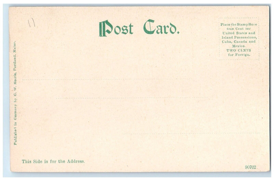 1905 Main Gate Two Way Oaklands Gardiner Maine Unposted Antique Vintage Postcard