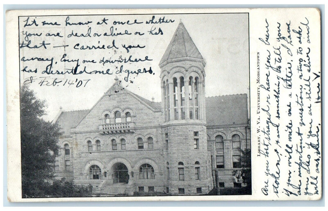 1907 Library West Virginia University Exterior Morgantown West Virginia Postcard