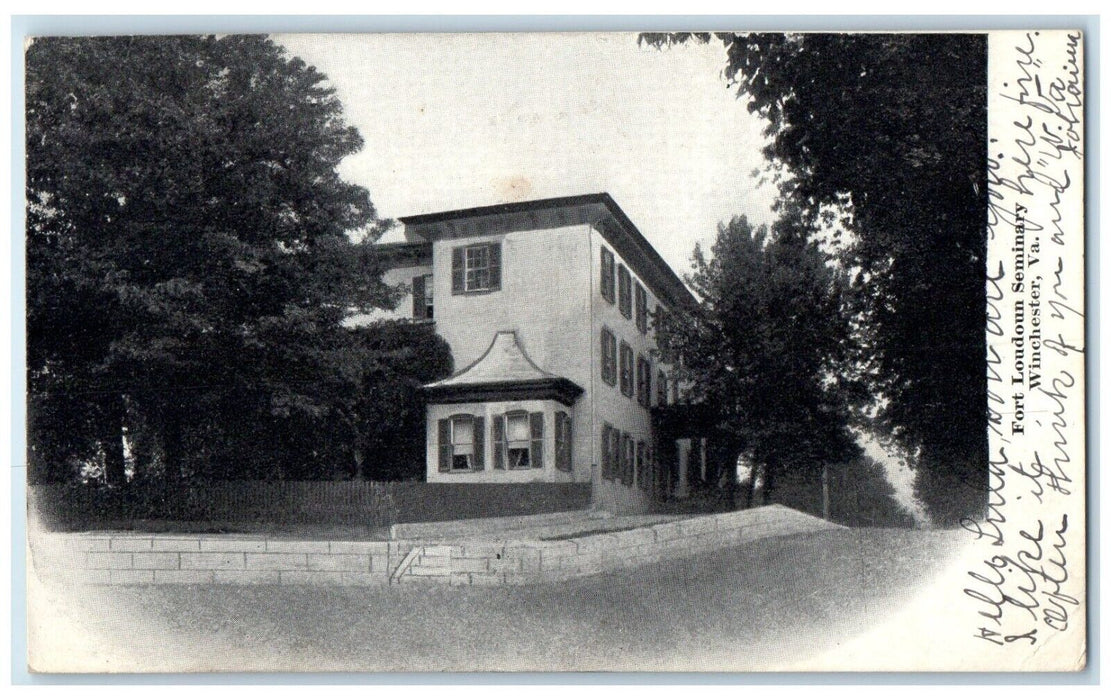 1906 Fort Loudoun Seminary Exterior Building Fence Winchester Virginia Postcard