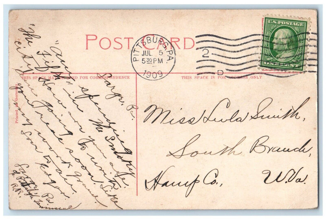 1909 Steel Works Factory Exterior Building Train Pittsburg Pennsylvania Postcard