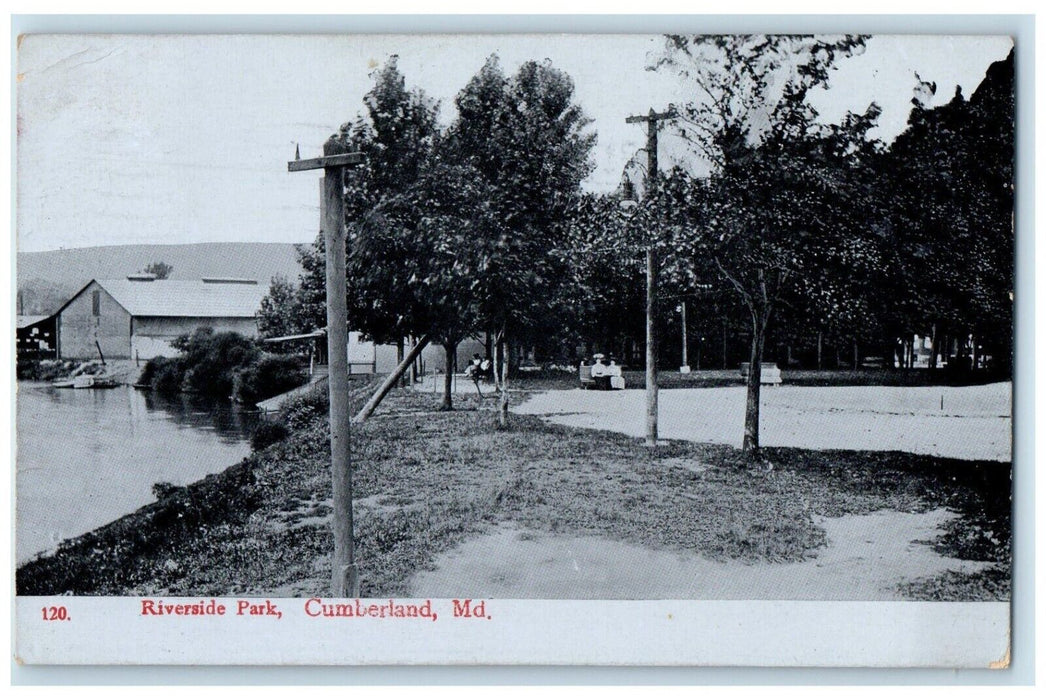 1908 Riverside Park Street Road River Lake Cumberland Maryland Vintage Postcard
