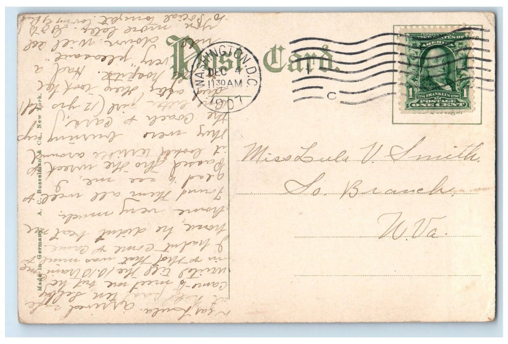 1907 New U.S. Naval Observatory Dome Inch Lense Exterior Washington DC Postcard
