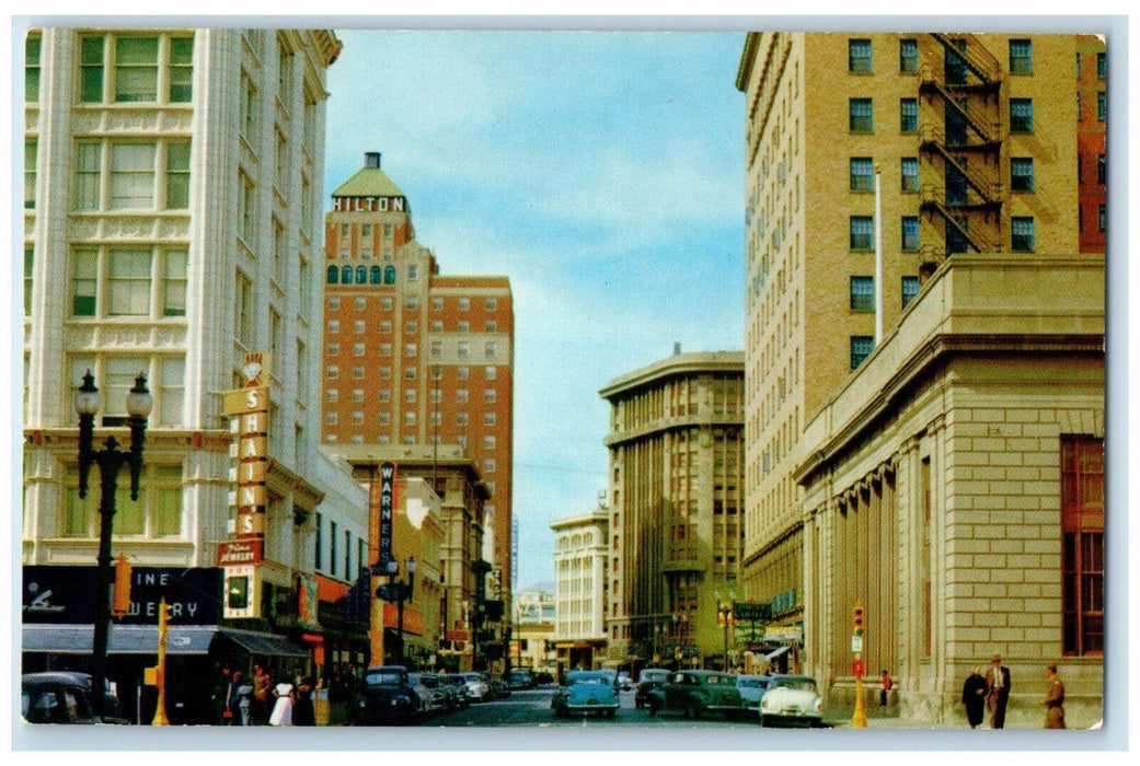 c1960 Mills Street Looking West Exterior Post Office El Paso Texas TX Postcard