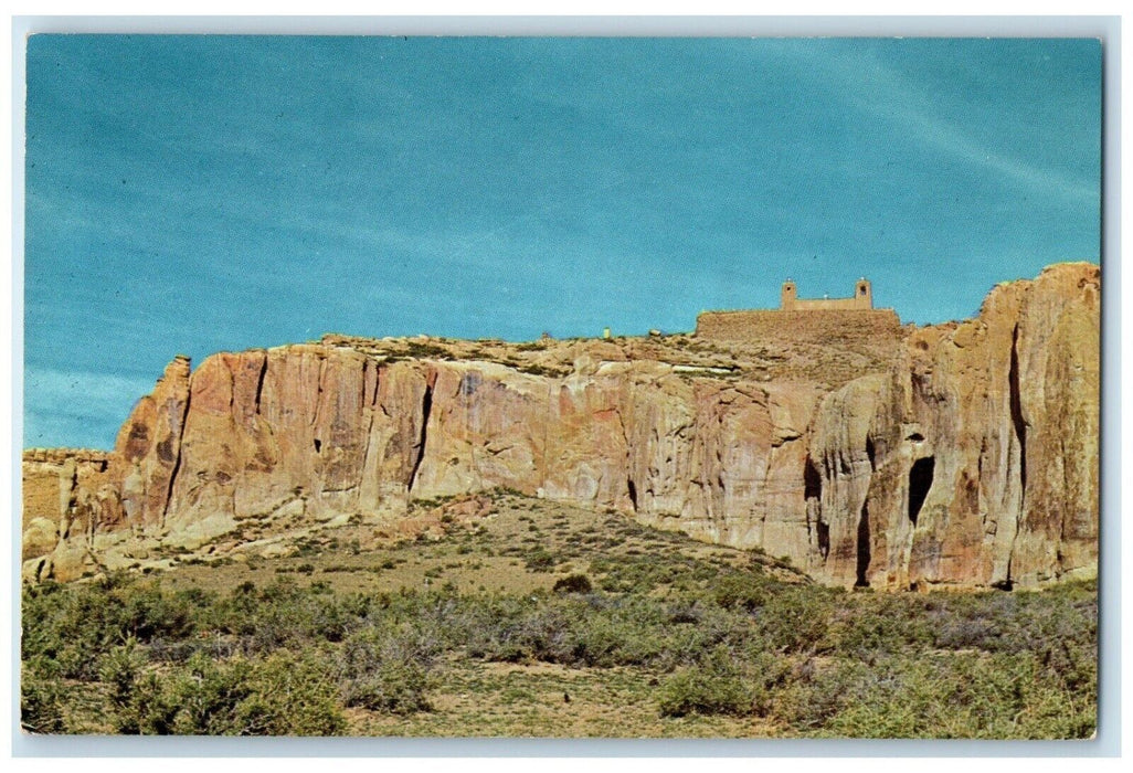 c1960 Acoma Pueblo Mountain Rock Cliff The Sky City New Mexico Vintage Postcard