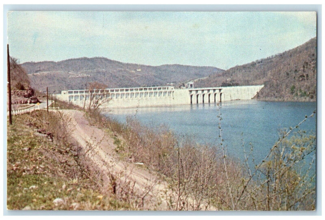 c1960 Structure Steel Fishing Capitol West Virginia Lake Bluestone Dam Postcard