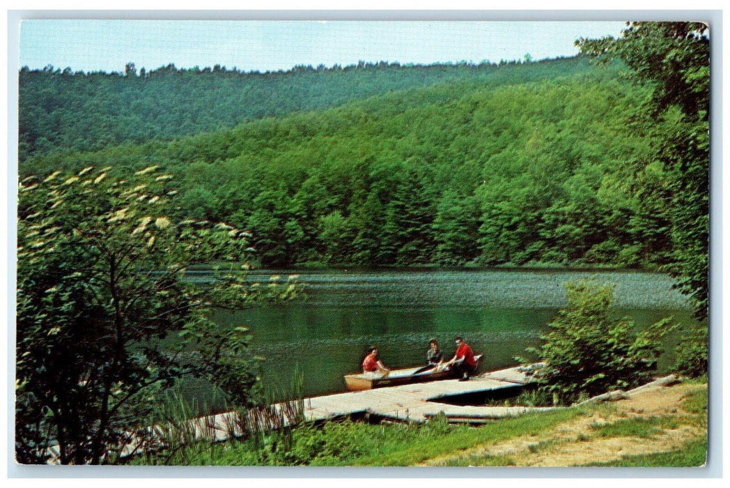 c1960 Boat Docks Beautiful Watoga Lake Dock State Park West Virginia WV Postcard