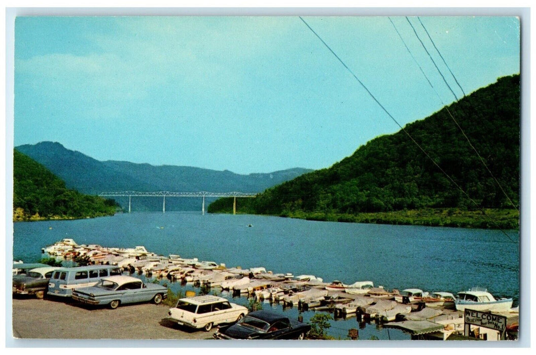 c1960 Boat Docks Bluestone Reservoir State Park Hinton West Virginia WV Postcard