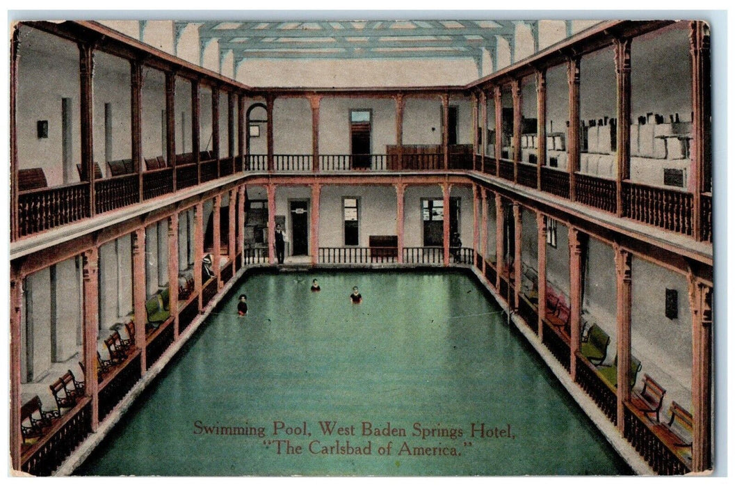 c1910's Swimming Pool West Baden Springs Hotel Interior Indiana IN Postcard