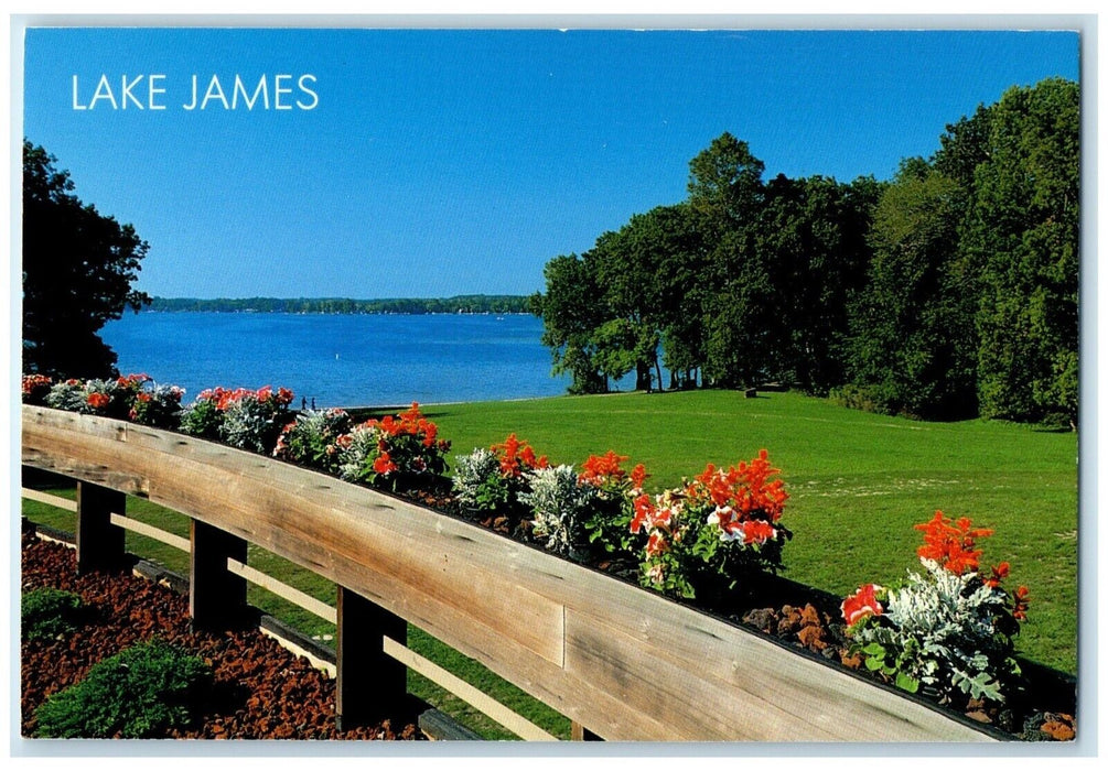 c1960's View Of Lake James Pokogan State Park Flowers Angola Indiana IN Postcard