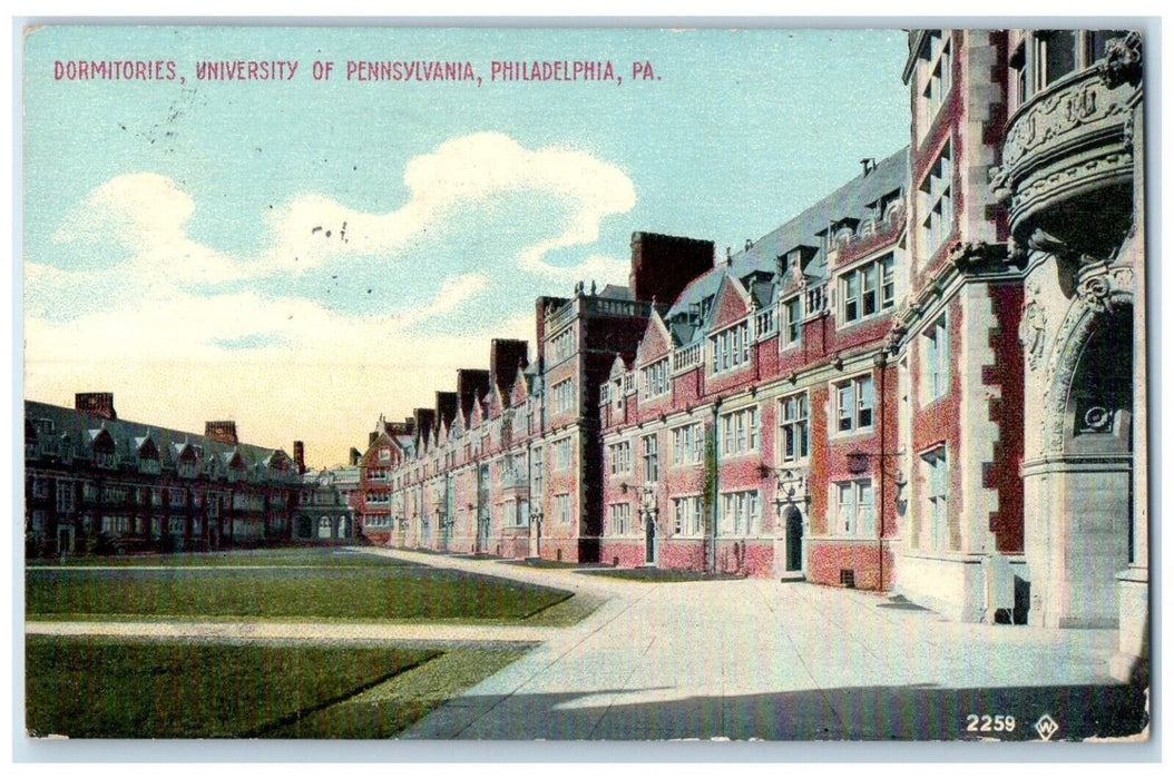1912 Dormitories University Pennsylvania Philadelphia Pennsylvania PA Postcard