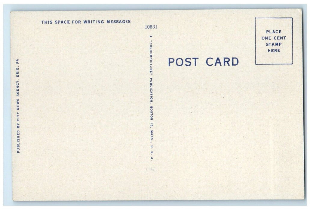 c1940 Public Steamboat Landing Steamer Dock Port Erie Pennsylvania PA Postcard