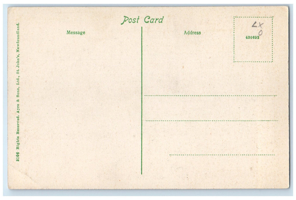 c1940's Iceberg off Labrador Showing Grenfell Mission Boat Unposted Postcard
