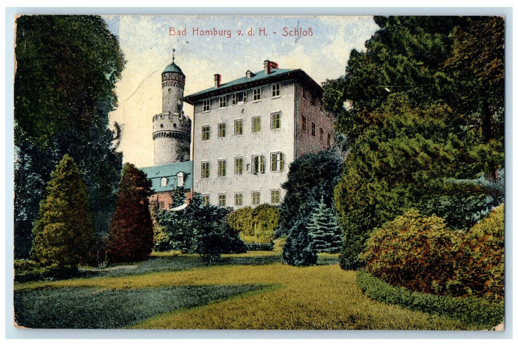 1925 Bad Homburg vor de Hohe Castle Hotel Restau. Stadt Cassel Germany Postcard