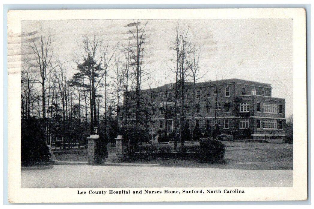 1945 Lee County Hospital And Nurses Home Sanford North Carolina NC Postcard