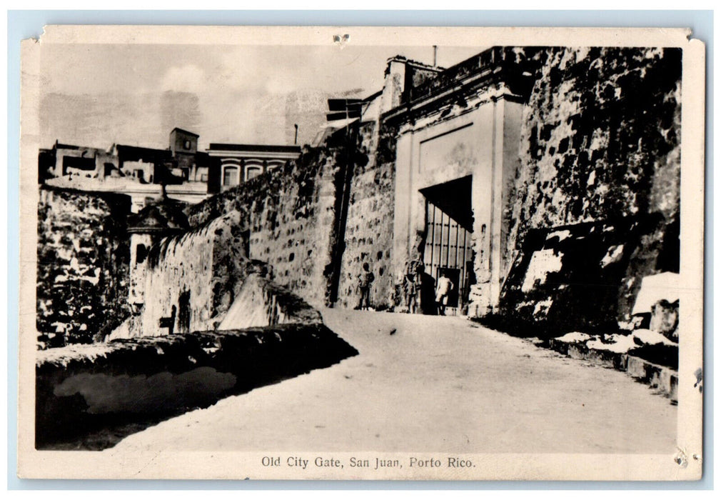 1929 Entrance to Old City Gate San Juan Puerto Rico Posted Vintage Postcard