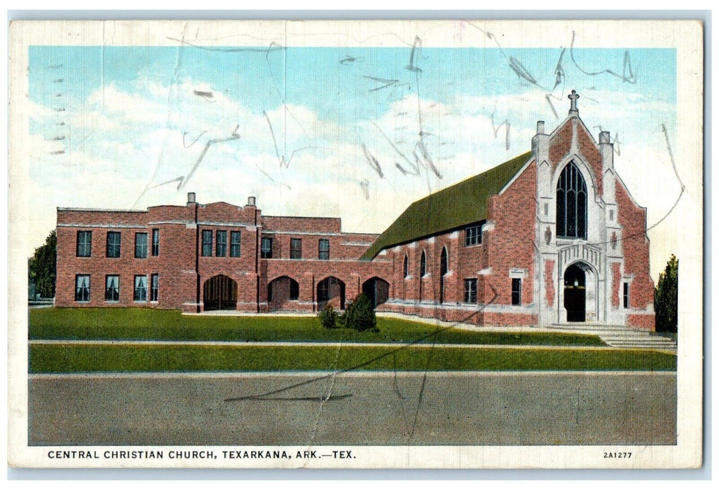 1938 Central Christian Church Texarkana Arkansas Texas TX Vintage Postcard