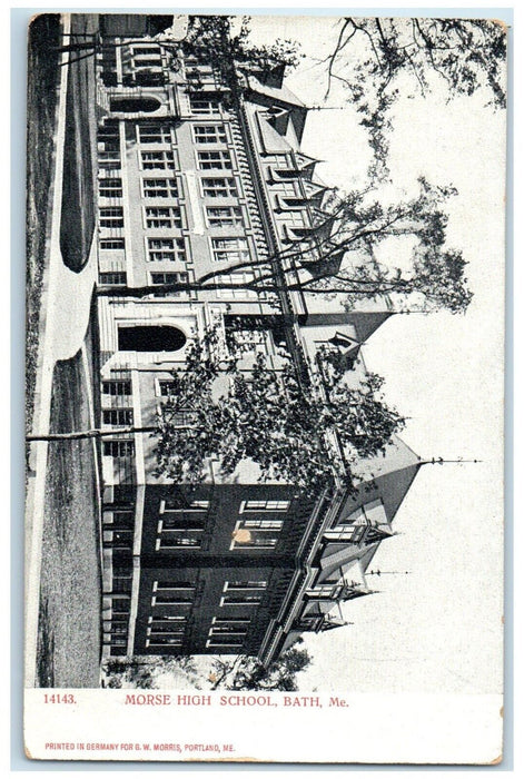 c1905 Exterior View Morse High School Building Bath Maine ME Unposted Postcard
