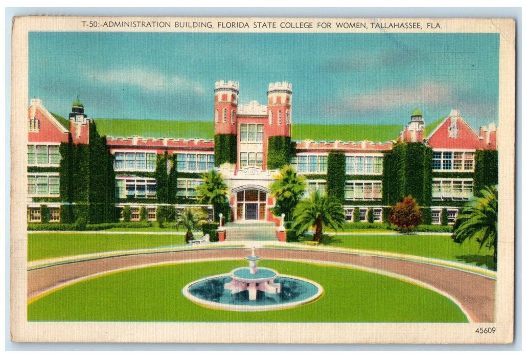 Administration Building Florida State College For Women Tallahassee FL Postcard