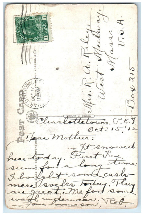 1912 Sturgeon River Near Montague Prince Edward Island Canada Posted Postcard