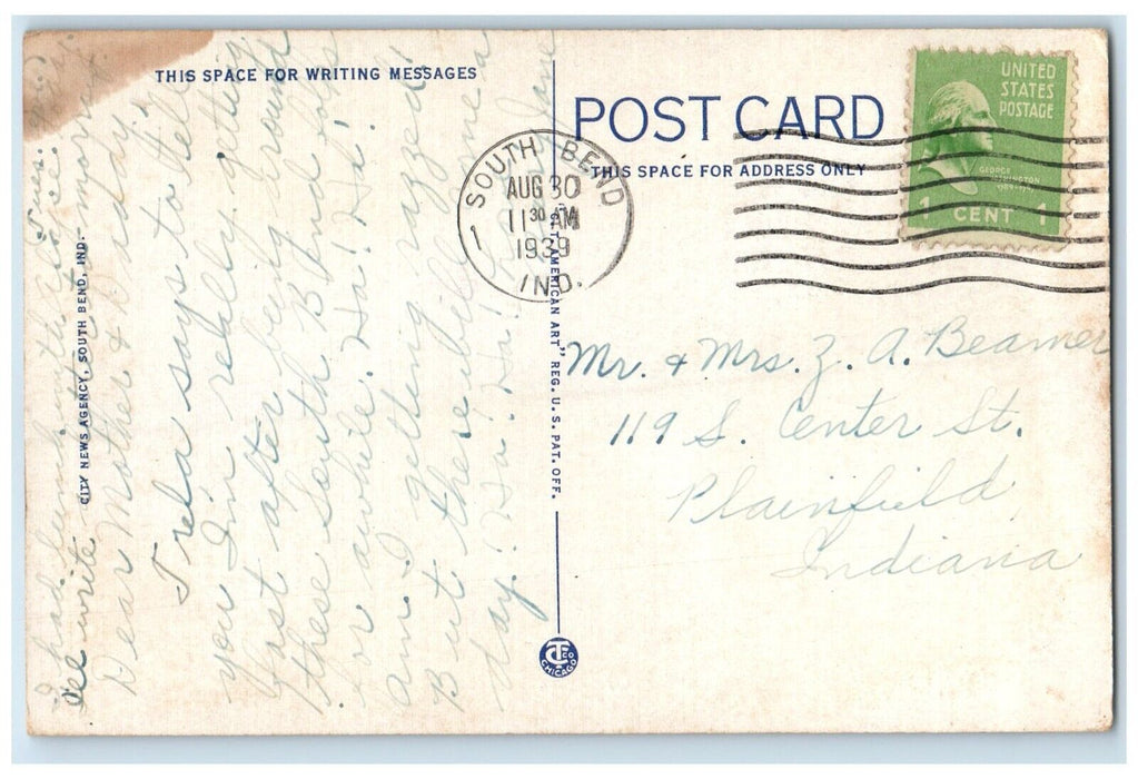 1939 Log Chapel University Of Notre Dame Near South Bend Indiana IN Postcard
