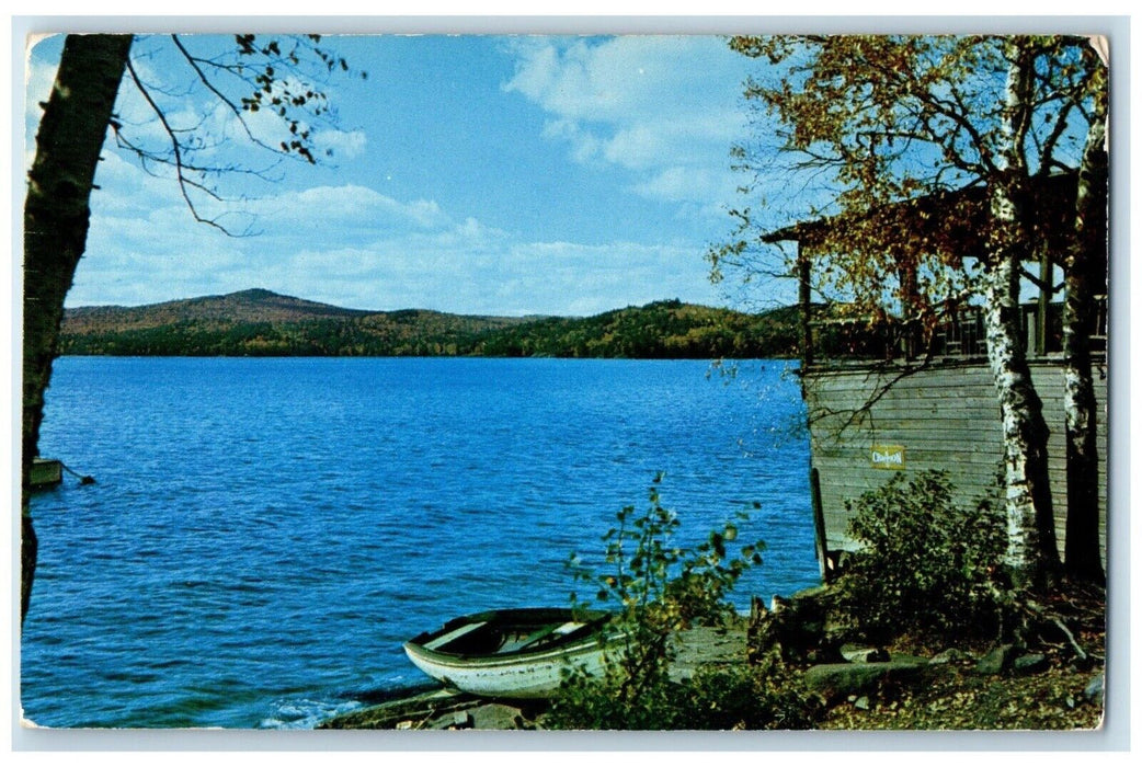 Dreamer's Paradise Clear Blue Water Boat, Greetings From Gull Lake MI Postcard