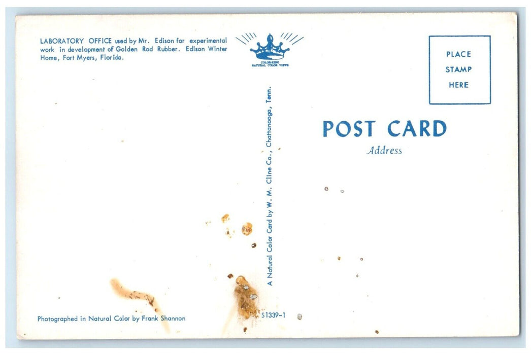 c1960 Laboratory Office Edison Experimental Work Fort Myers Florida FL Postcard