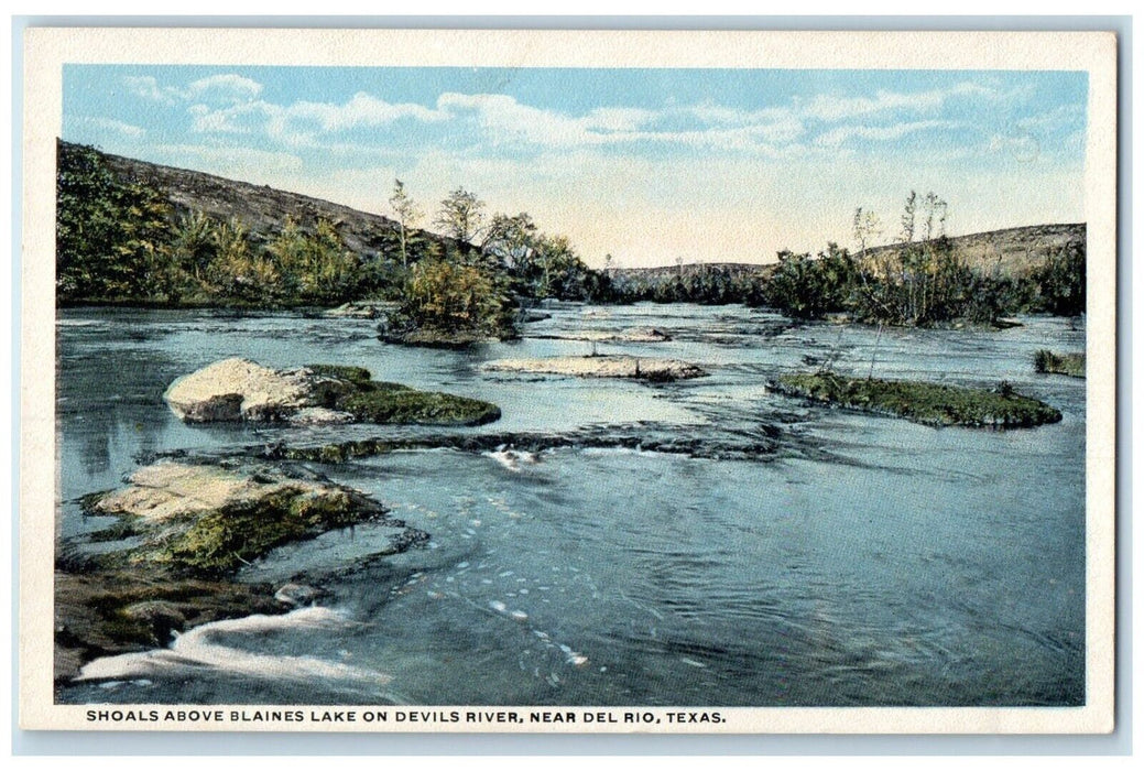 c1910's Shoals Above Blaines Lake On Devils River Near Del Rio Texas TX Postcard