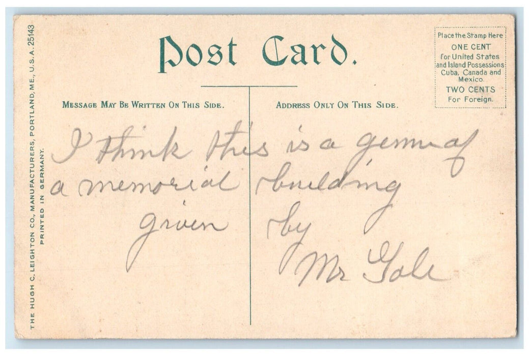 c1910's The Gale Memorial Library Laconia New Hampshire NH Antique Postcard