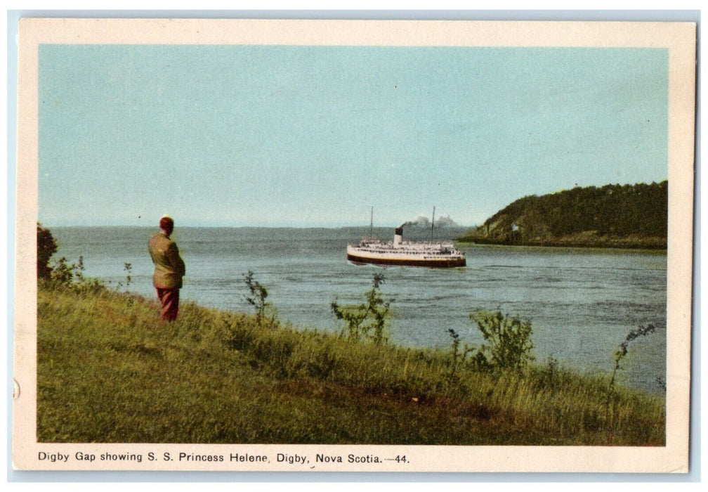 c1950's Digby Gap Showing S.S. Princess Helene Digby NS Canada Postcard