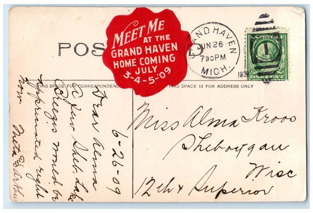 1909 Ottawa County Court House Exterior Building Grand Haven Michigan Postcard