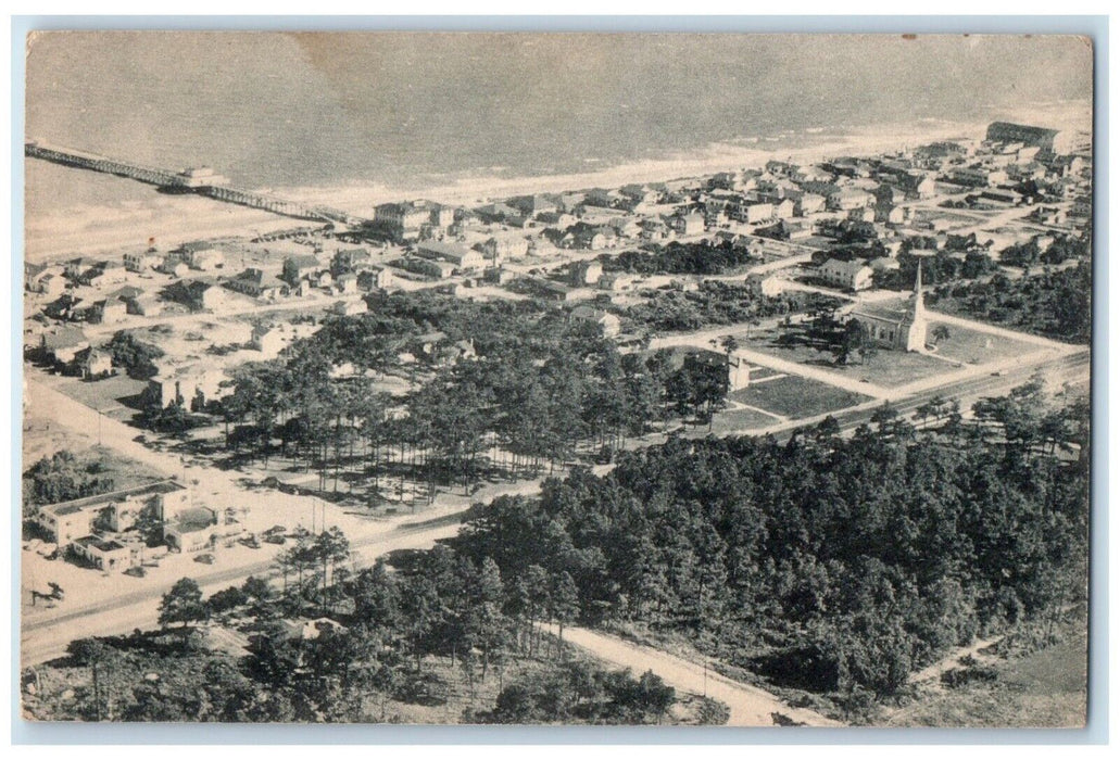 c1940 Aerial View Myrtle Beach Lloyd Restaurant Motor Court S. Carolina Postcard