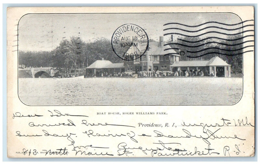 1908 Boat House Roger Williams Park Providence Rhode Island Vintage PMC Postcard