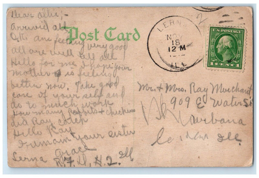 1912 Memorial Methodist Hospital Exterior Building Mattoon Illinois IL Postcard