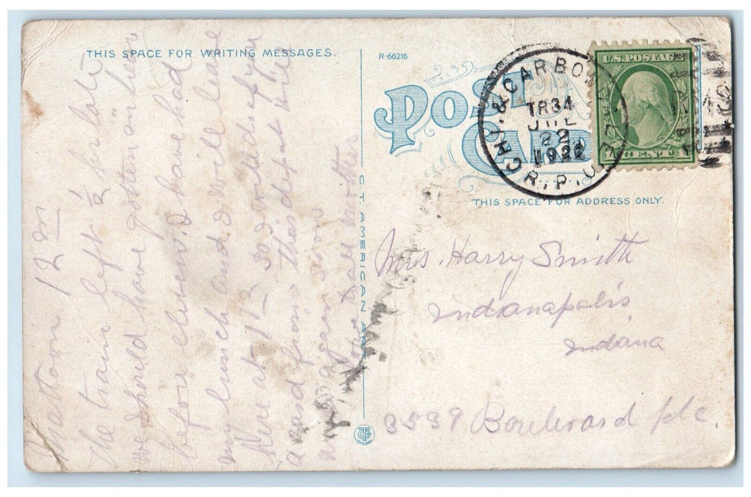 1922 Illinois Central Subway Locomotive Train Rail  Mattoon Illinois IL Postcard