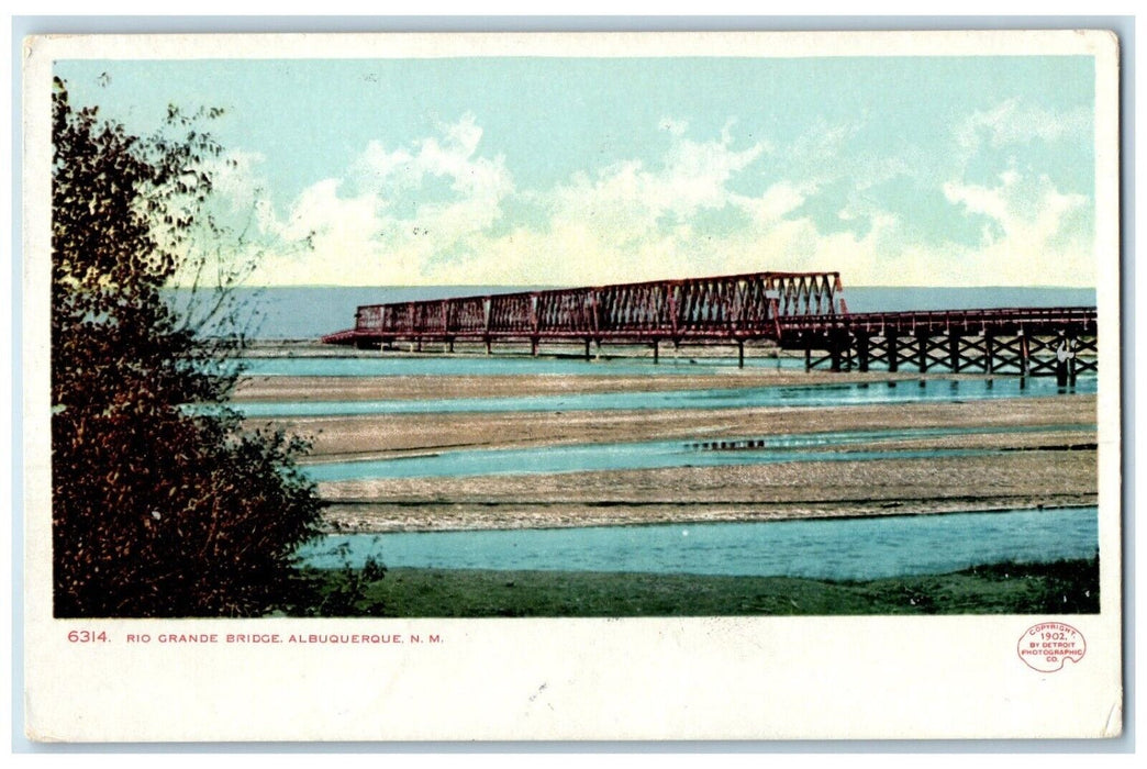 1907 Rio Grande Bridge River Lake Sand Albuquerque New Mexico Vintage Postcard