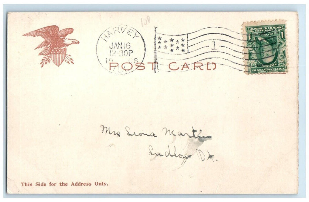 1908 The Thomas Orchestra Hall Building Chicago Harvey Illinois IL Postcard