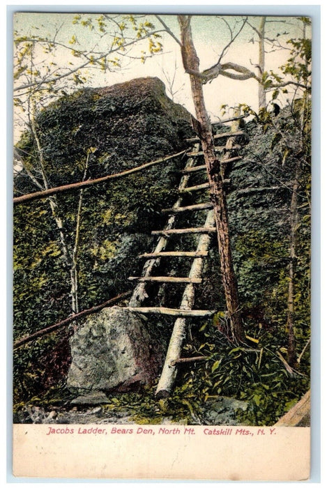 1909 Jacobs Ladder Bears Den North Mt Catskill Mountains New Jersey NJ Postcard