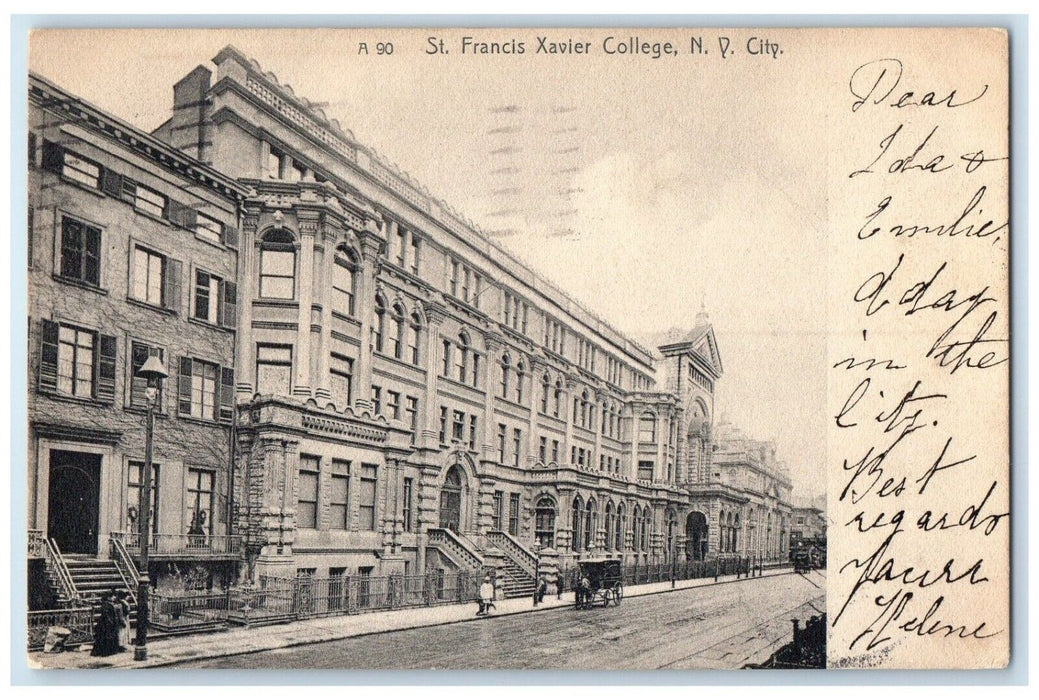 1906 Exterior View St Francis Xavier College Building New York City NY Postcard