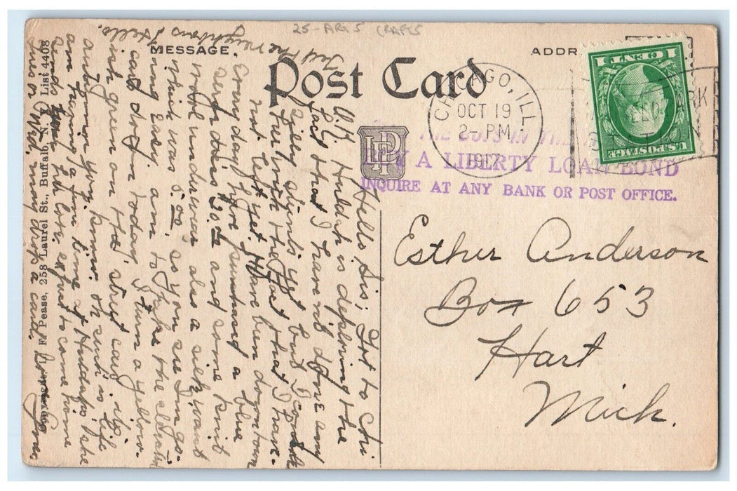 1917 Motto Message Houses Flowers Arts Crafts Chicago Illinois IL  Postcard