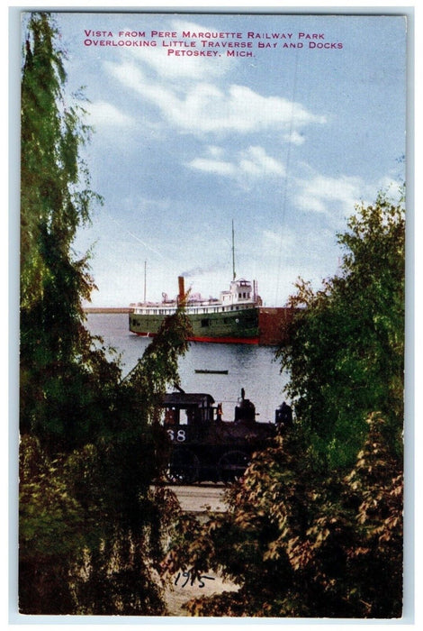 c1910 Vista Pere Marquette Railway Park Petoskey Michigan MI Vo Hammon Postcard