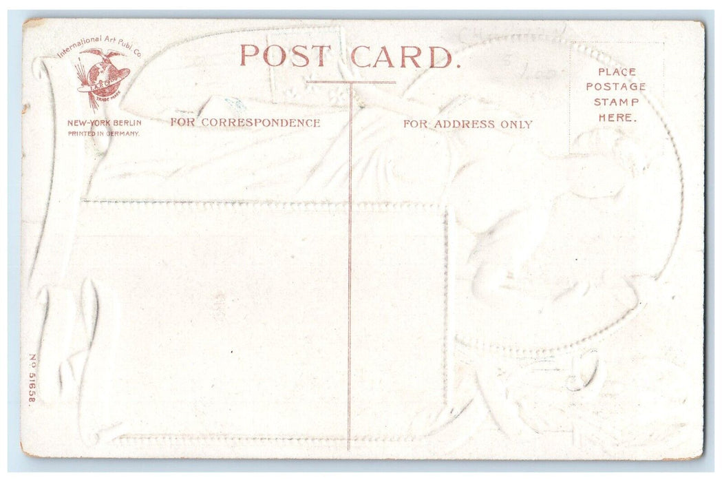 c1910's Abraham Lincoln Liberty Patriotic Clapsaddle Embossed Antique Postcard