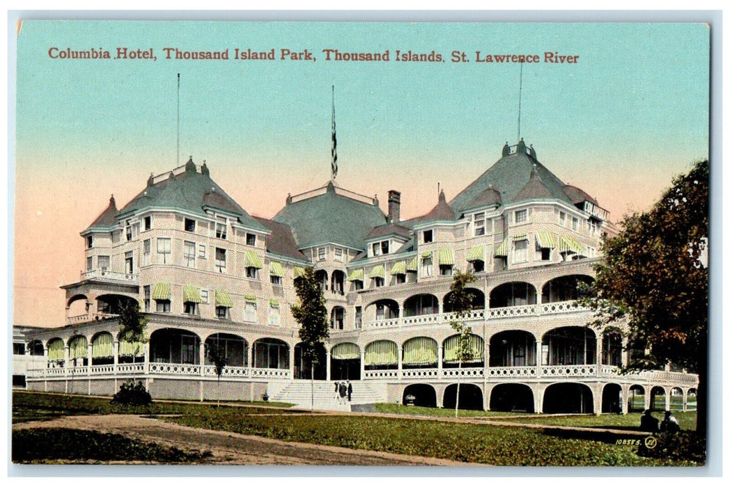 c1910 Columbia Hotel Thousand Island Park Thousand Islands Canada Postcard