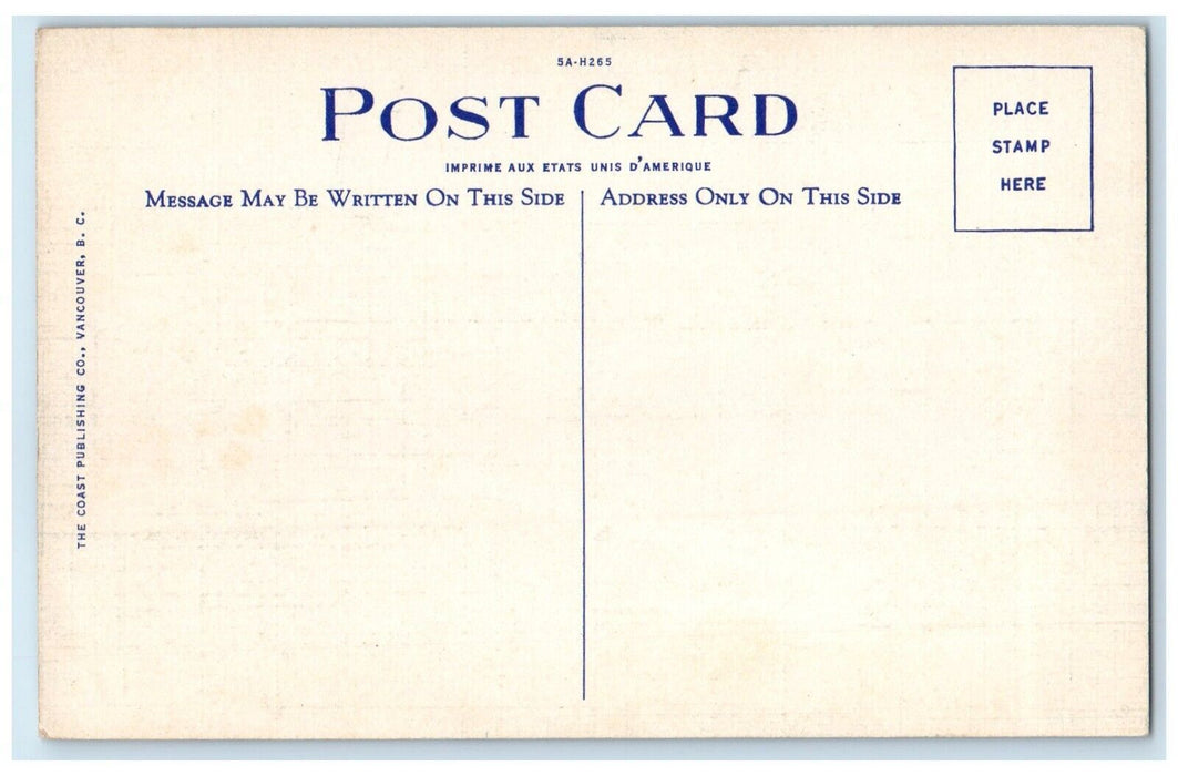 c1940's Residential View Marine Dive Victoria British Columbia Canada Postcard