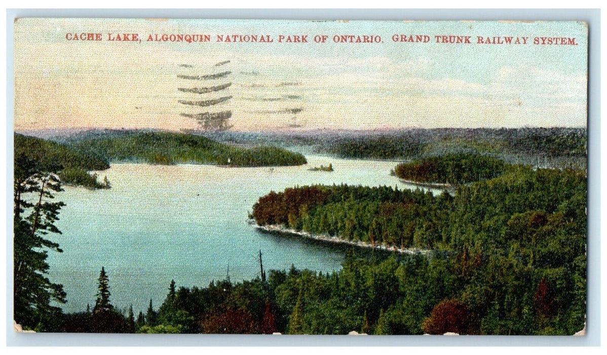 1908 Railway System Cache Lake Algonquin National Park Ontario Canada Postcard