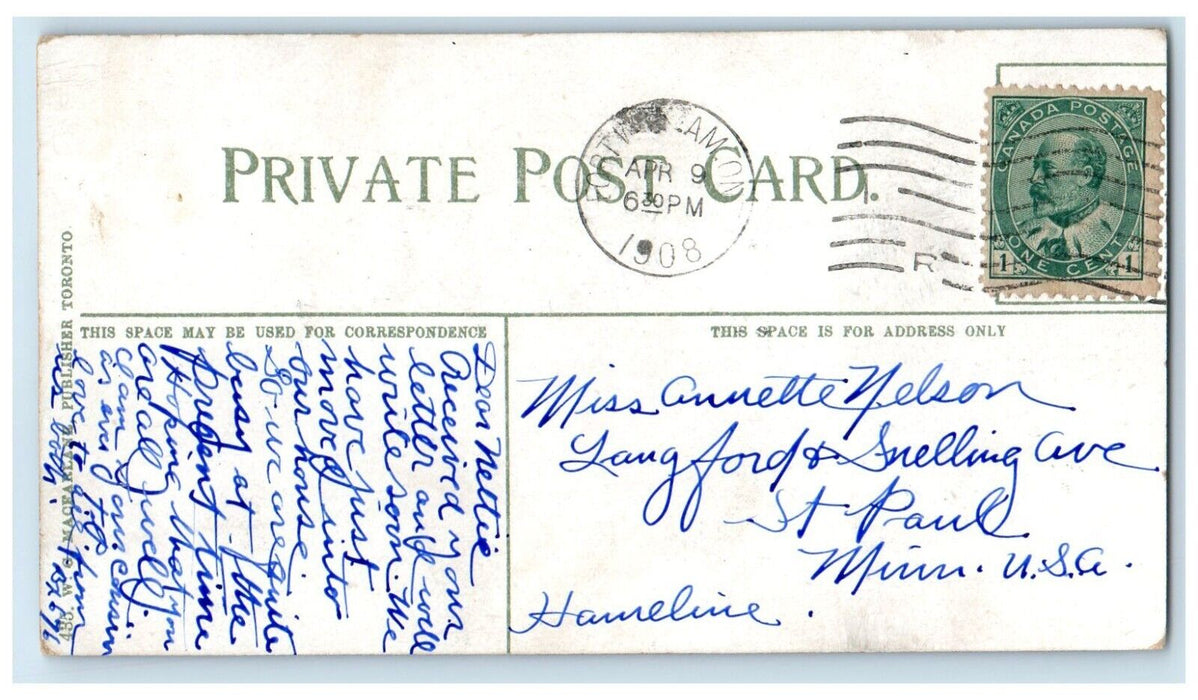 1908 Railway System Cache Lake Algonquin National Park Ontario Canada Postcard